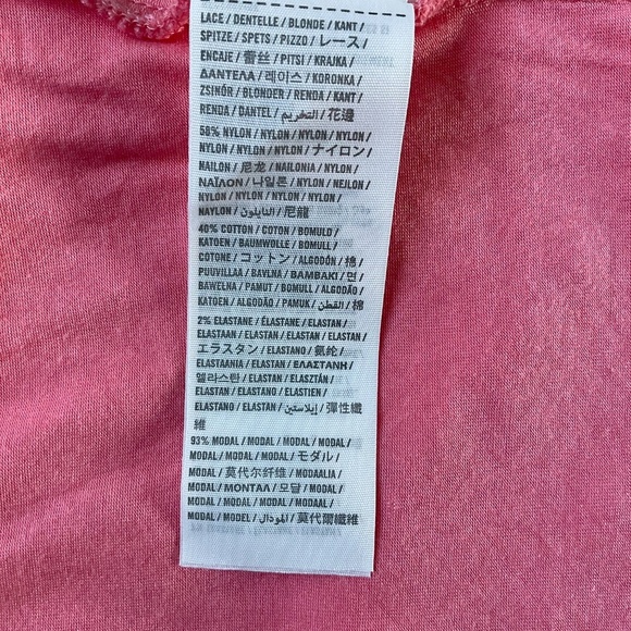 Abercrombie & Fitch Floral Lace Racerback Crop Top Sz L Pink Y2K Coquette Cami - Picture 6 of 6